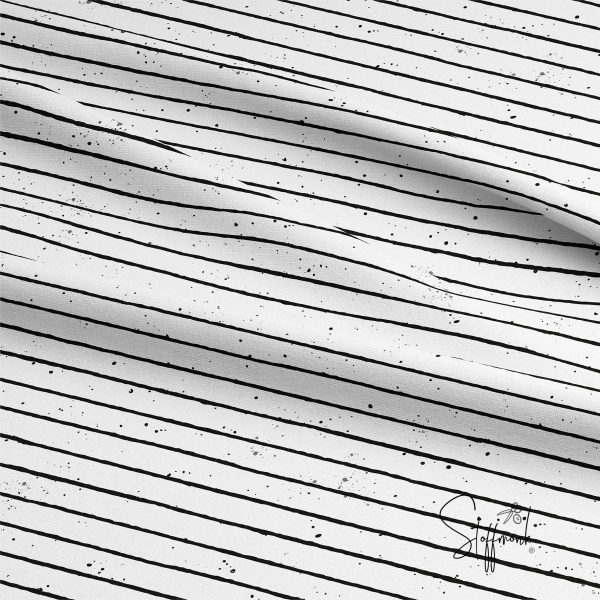 Ep BIO French Terry - STRIPES #weiss/schwarz
